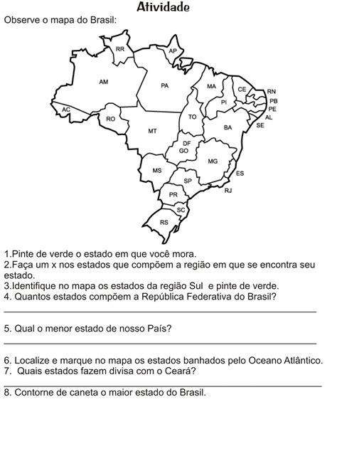 Atividade Mapa Do Brasil Brainlays Sexiz Pix