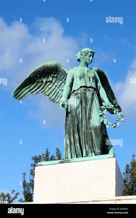 Woman Statue Denmark Angel Angels Pedestal Plinth Copenhagen
