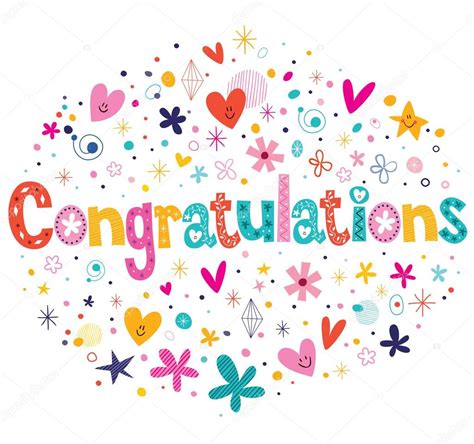 Congratulations Typography Lettering Text Card Stock Vector Image By