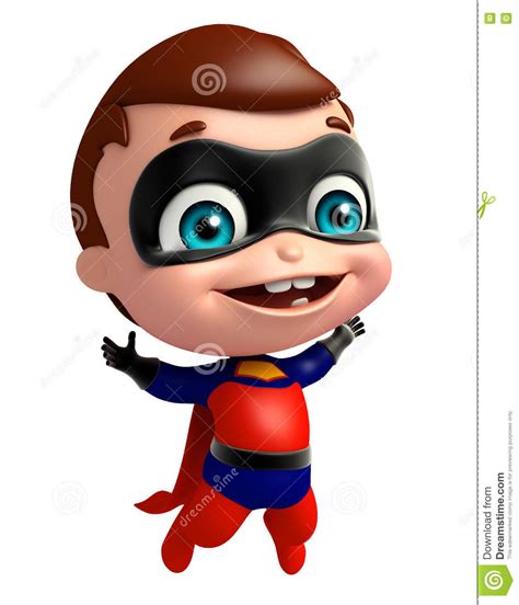 Cute Superbaby With Jumping Pose Stock Illustration Illustration Of