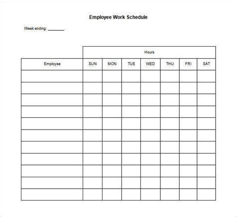 Printable Daily Work Schedule Template Printable Templates