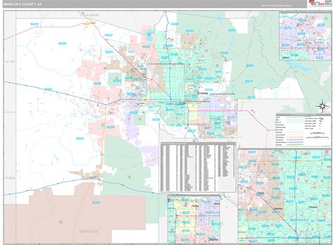 Maricopa County Az Wall Map Premium Style By Marketmaps Mapsales