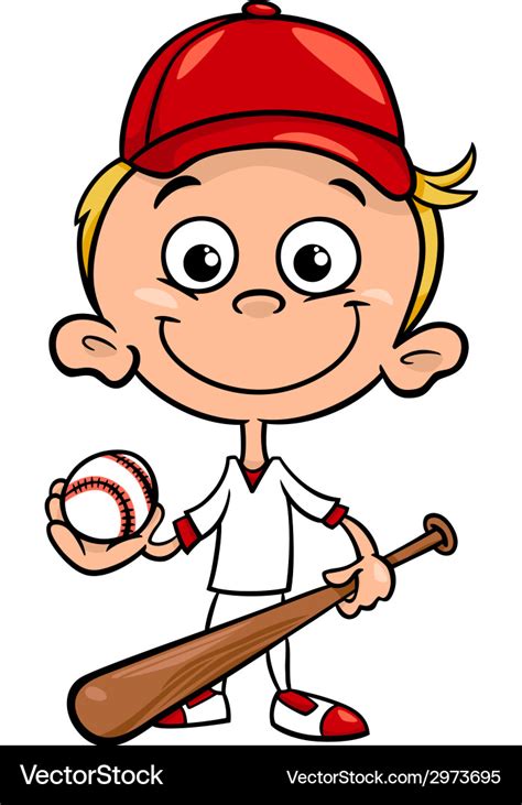 Boy Baseball Player Cartoon Royalty Free Vector Image