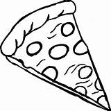Pizza Coloring Pepperoni Cartoon sketch template