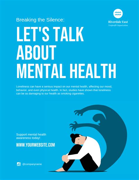 Cartel De La Campaña De Salud Mental Celeste Venngage