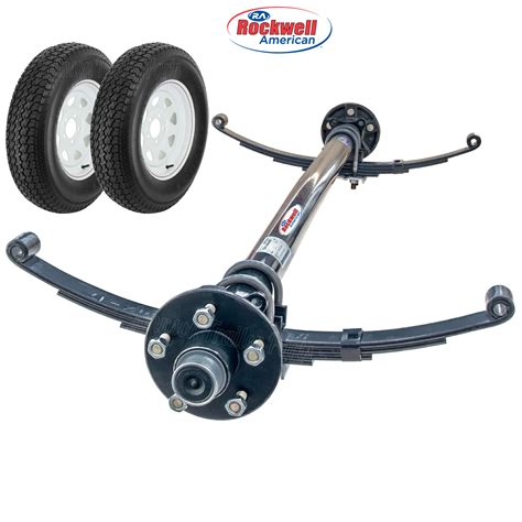 3500 Lb Idler Axle Running Gear Set With Wheel And Tires Trailer Axle Kits