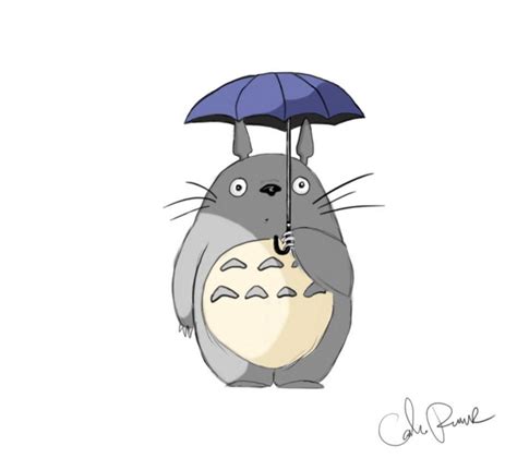 Totoro Umbrella Totoro Drawing Hayao Miyazaki Art Umbrella Drawing