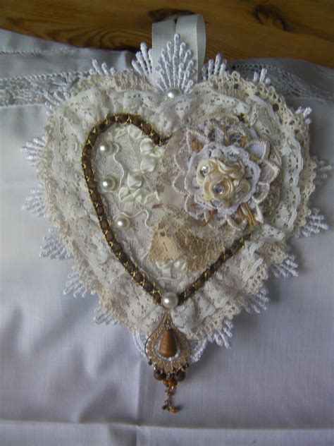 Made This Lace Heart Fabric Hearts Shabby Chic Hearts Heart Crafts