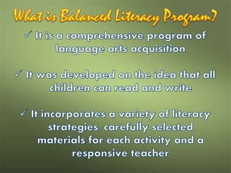 Balanced Literacy Program