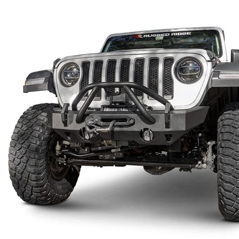 Rugged Ridge® Jeep Gladiator 2020 Stubby Black Front Winch Hd Bumper