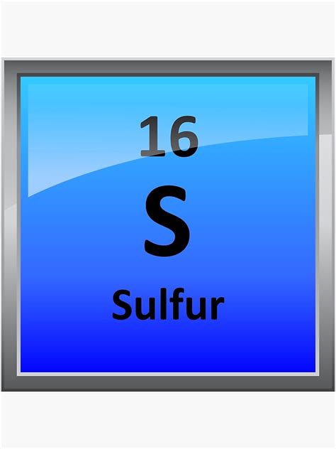 Sulfur Element Tile Periodic Table Metal Print For Sale By