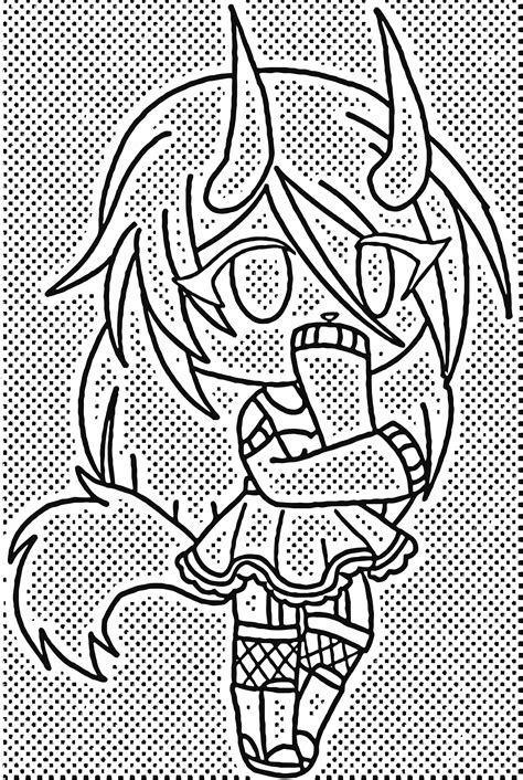 Cold Winter Girl Clipart Gacha Life Edits Coloring Page