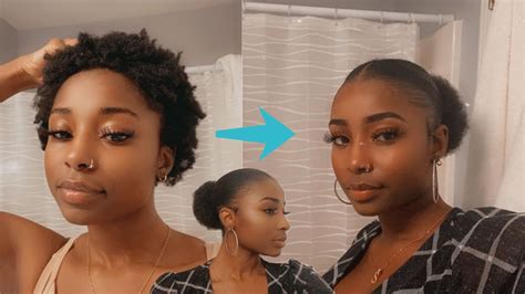 How To Slick Back Afro Puff On Short 4c Natural Hair Natural