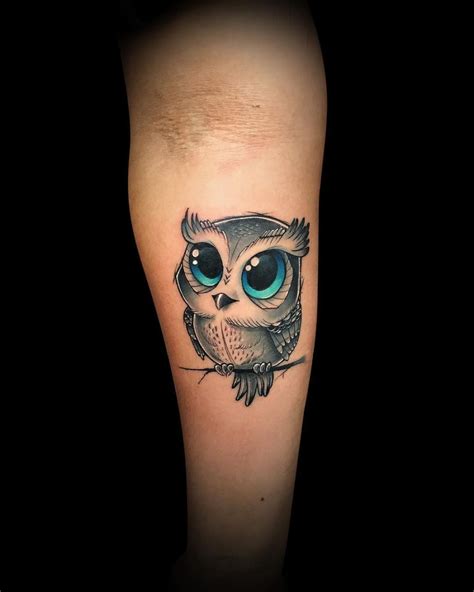 Black and grey small owl on branch tattoo on wrist. 50 of the Most Beautiful Owl Tattoo Designs and Their ...