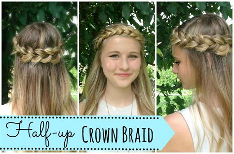 half up crown braid owlbeteen crown braid braid crown tutorial braid half up half down