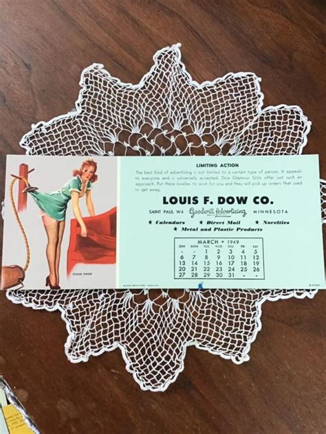 Vintage 1940s Calendar Pin Up Lady On A Ink Blotter Etsy