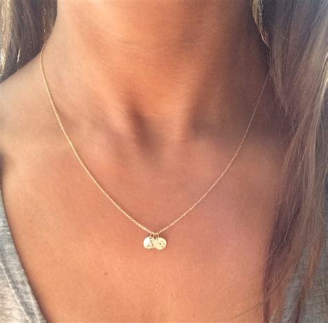 14k Solid Gold Personalized Necklace Initial Necklace By Nostalgii