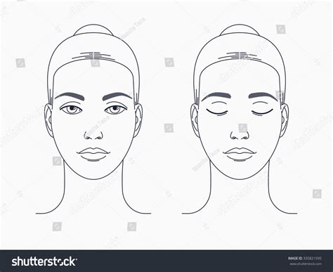 Female Face Drawing Lovely Vector Woman Stock Vector