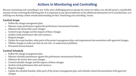 Actions In Monitoring And Controlling Rmc Learning Solutions