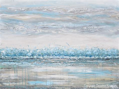 Canvas Print Art Abstract Painting Landscape Blue Grey Neutral Decor