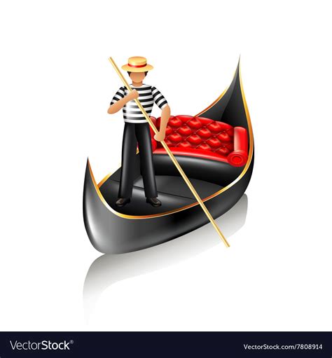 Venice Gondola Isolated Royalty Free Vector Image