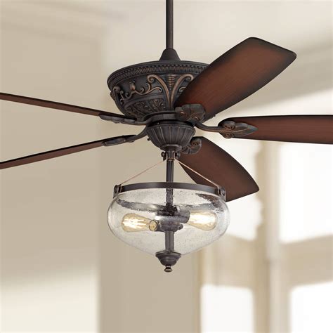 60 Vintage Ceiling Fan With Light Led Dimmable Bronze Living Room