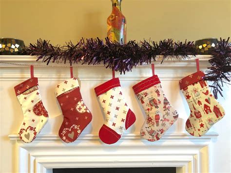 Christmas Stocking Garland Red And White Santa Socks Santa Etsy Uk