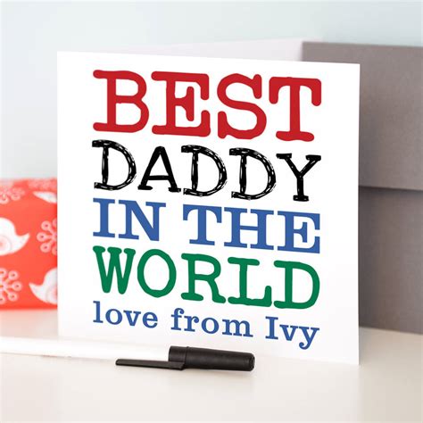 Personalised Best Daddy Fathers Day Card By A Type Of Design