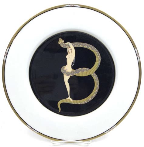 Lot Erté The Alphabet B Nude Art Deco Porcelain Plate