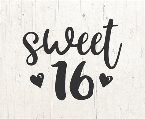 Sweet 16 Svg Sixteenth Birthday Svg 16th Birthday Svg Etsy Polska