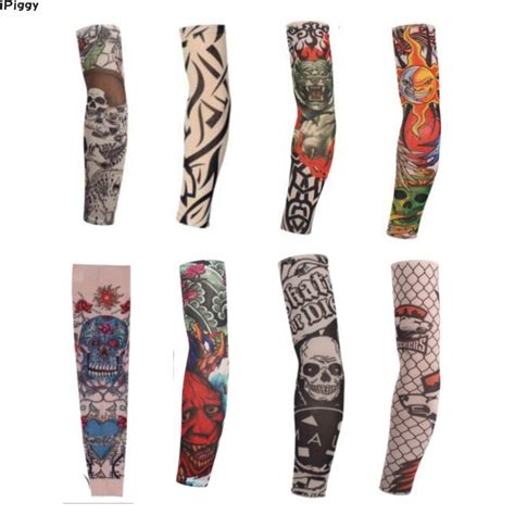 8pcs New Sleeve Designs Body Arm Stockings Tatoo Mixed 100 Nylon Elastic Fake Temporary Tattoo