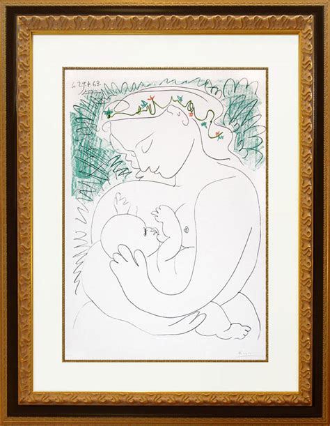 Art 1905 Signed Pablo Picasso 00512 Mother And Child 17 X 22 Fine Art