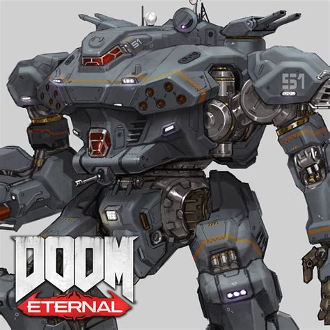 Doom Eternal Arc Giant Mech Emerson Tung On Artstation At