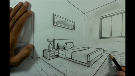 How To Draw A Bedroom In Two Point Perspective Drawin