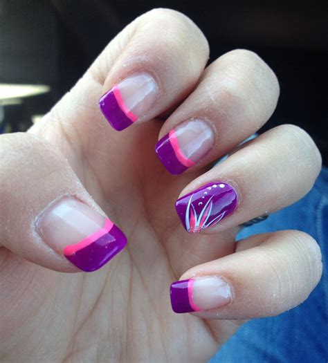 Spring Nails French Tip Nail Designs Pretty Acrylic Nails Purple