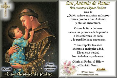 ® Santoral Católico ® Oraciones A San Antonio De Padua