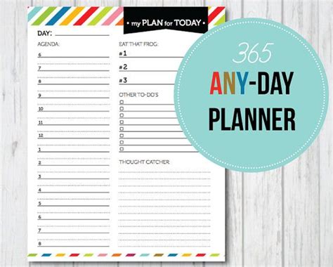 365 Any Day Planner Pdf Printable Planner Addicts Day Planners Planner