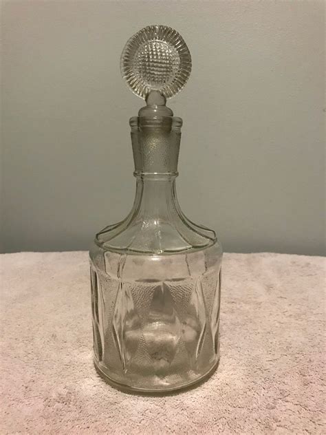 Vintage 1930s 1940s Owens Illinois Glass Company Clear Glass Wine Liquor Juice Decanter