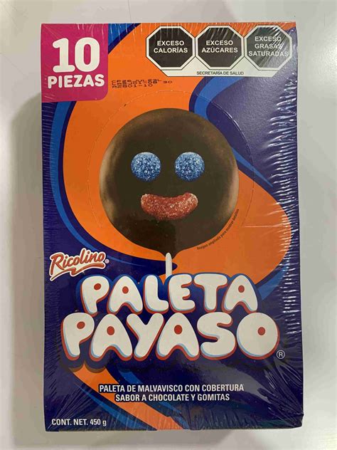 Caja De Paleta Payaso 10 Piezas Dulcería Viva Piñata