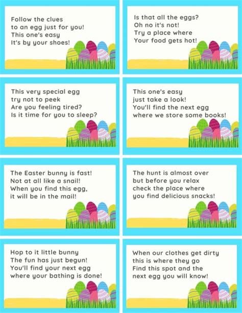 Easter Egg Scavenger Hunt Clues For Adults 36 Free Easter Egg Hunt