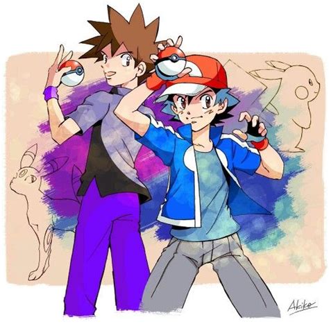 Ash Ketchum And Gary Oak ♡ I Give Good Credit To Whoever Made This 👏 Pokemon