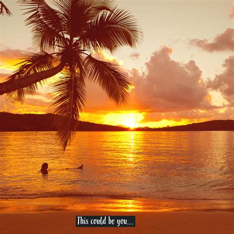 Romantic Sunset Swim St John Virgin Islands Calabash Cottages
