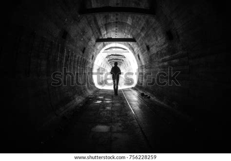Woman Walking Alone Dark Tunnel Mru Stock Photo 756228259 Shutterstock