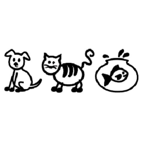 Stick Figure Dog And Cat Pet Decal Pack