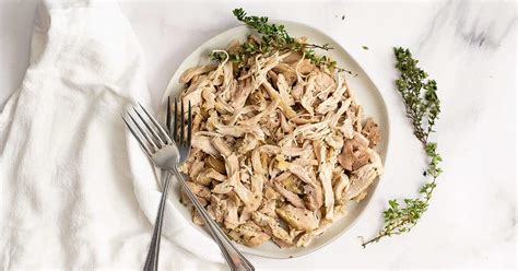 Cook on the meat setting for 20 minutes and then quick release once the 20 minutes is up. Instant Pot Shredded Chicken Thighs | Bites of Wellness