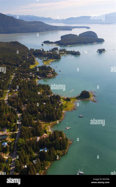 Aerial View Of Juneau And Gastineau Channel Alaska Stock Photo Alamy