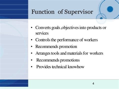 Supervision Types Techniques Function And Responsibilities Of Of