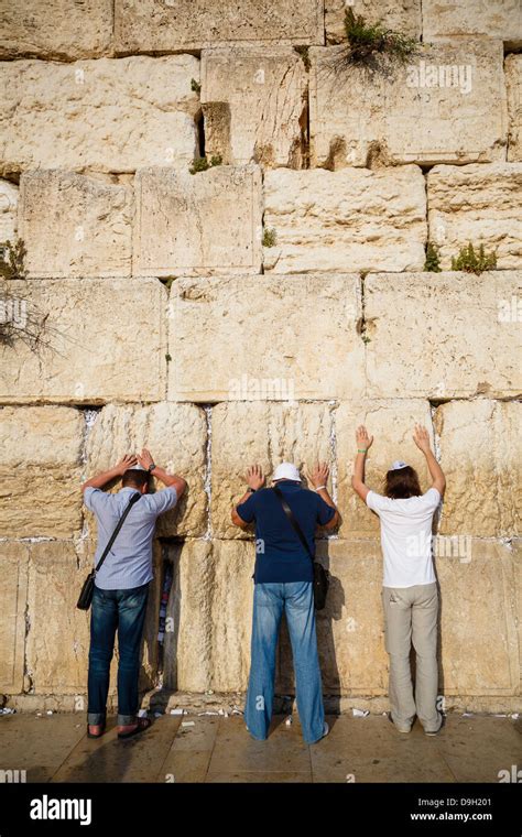 Jewish People Praying At The Wailing Wall Known Also As The Western