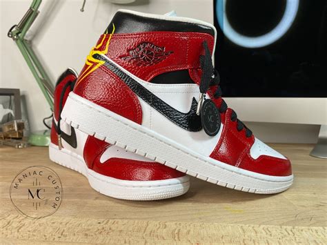 Spiderman Miles Morales Jordan 1 Nike Custom Shoes Etsy