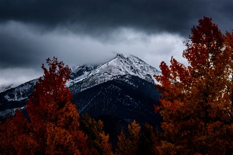 An Impressive Mountain Peak Enveloped In Gray Clouds In Silverthorne